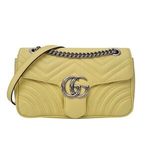 Gucci Marmont Small Leather Shoulder Bag Yellow